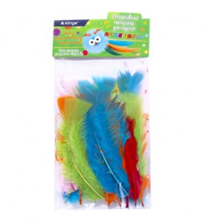 Перья декоративные Alingar 20 шт пушистые, Ассорти (синие. зеленые, красные, оранжевые)