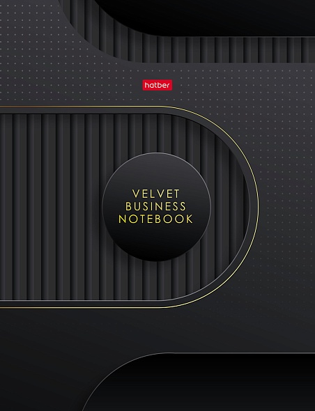 Бизнес-блокнот А5 80л. Hatber Velvet style black, клетка