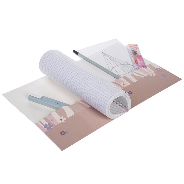 Тетрадь 96л. клетка Hatber Floral Vibe, с карманом на гребне