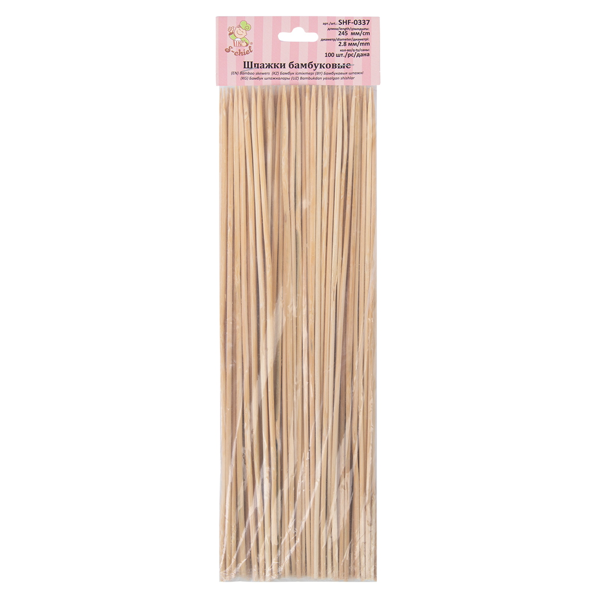 Шпажки бамбуковые 245х3мм 100шт.