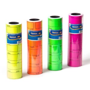 Лента этикет Цена Alingar 35х50мм 170шт. в рулоне, ассорти НЕОН (желт,зелен,оранж,розов)