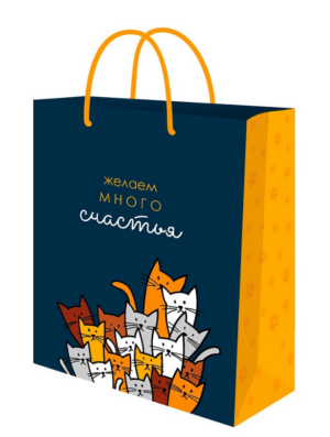 Пакет подарочный бумажный 11,5х14,5см (S) MILAND Много счастья