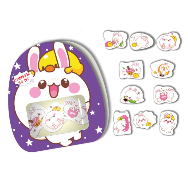 Набор стикеров 30шт. Квадра Зайка
