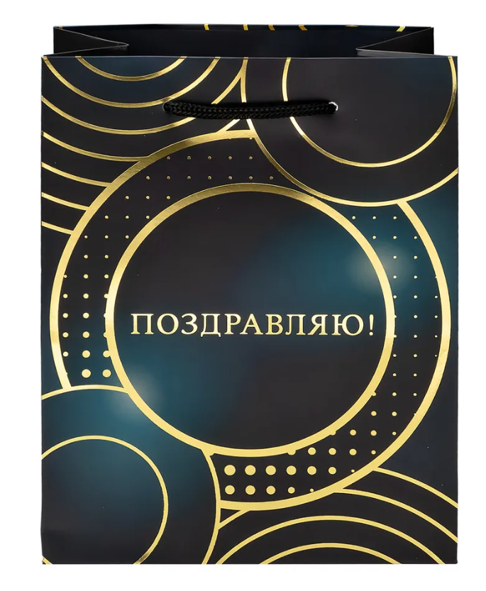 Пакет подарочный бумажный 18х23см (М) MILAND Круги