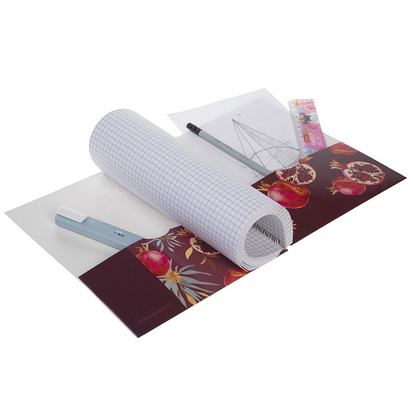 Тетрадь 96л. клетка Hatber Golden fruits garnet, с карманом на гребне