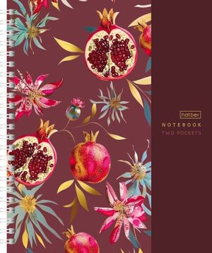 Тетрадь 96л. клетка Hatber Golden fruits garnet, с карманом на гребне
