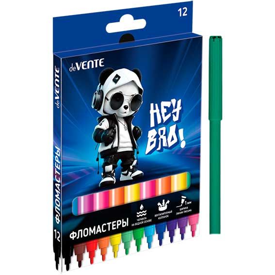 Фломастеры deVENTE Hey Bro 12цв. к/к
