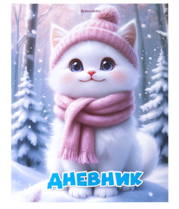 Дневник для младших кл. 7БЦ BRAUBERG Winter Cat