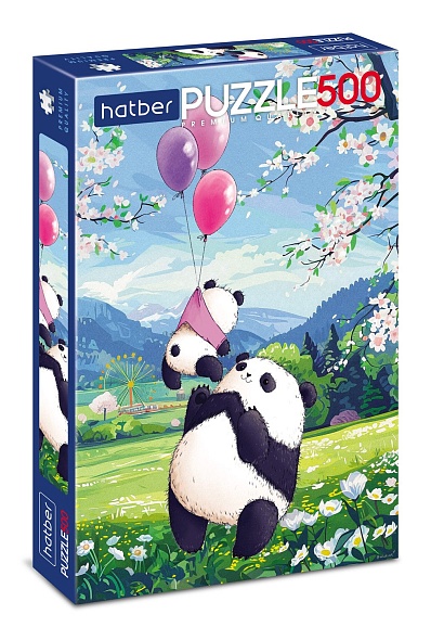 ПАЗЛЫ 500 эл. Премиум Плюшевые панды 480х330мм
