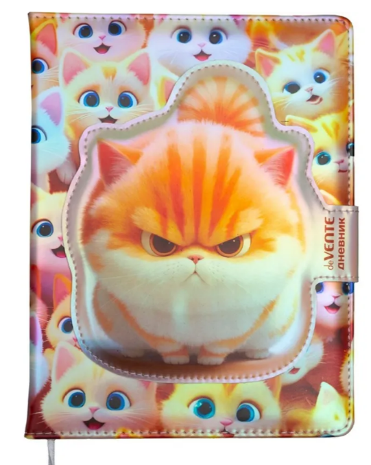 Дневник 1-11кл 7БЦ deVENTE Angry Cat, искусственная кожа