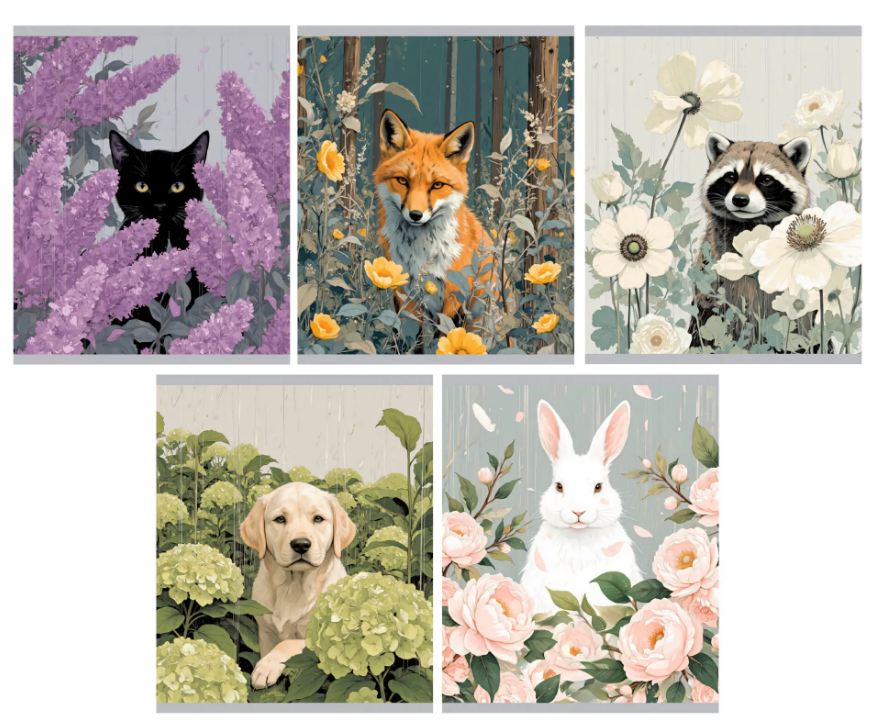 Тетрадь 80л. клетка Эксмо Лепестки и лапы