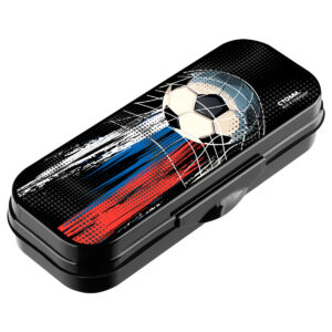 Пенал-футляр 215х90мм СТАММ Мяч, черный