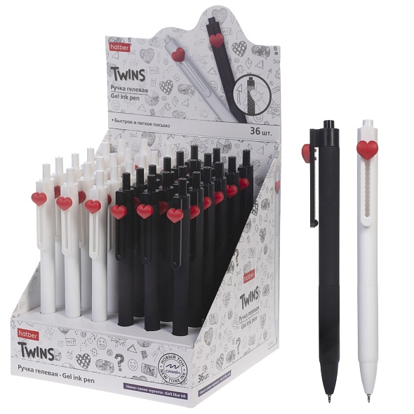 Ручка гелевая автоматическая Hatber Дуалы темно-синяя 0,5мм