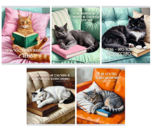 Тетрадь 48 л. клетка Эксмо Кот и лень