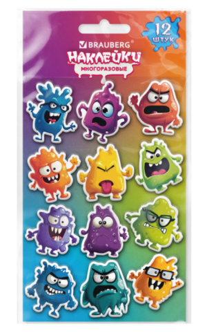 Наклейки BRAUBERG МОНСТРИКИ 10х15см