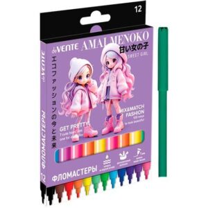 Фломастеры deVENTE Amai Menoko 12цв. к/к