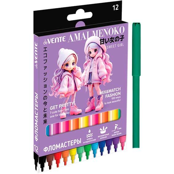 Фломастеры deVENTE Amai Menoko 12цв. к/к