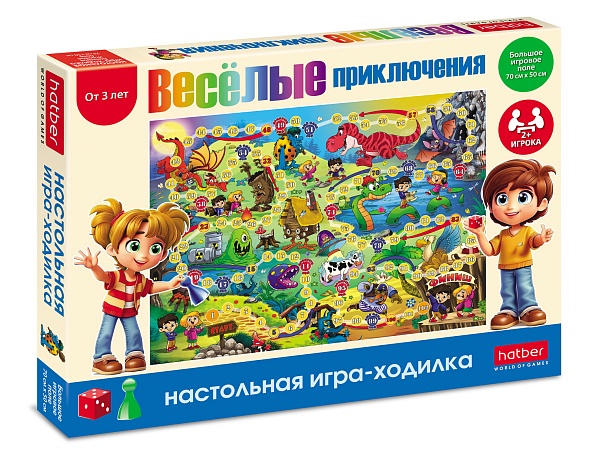 Игра настольная Hatber Веселые приключения (ходилка)