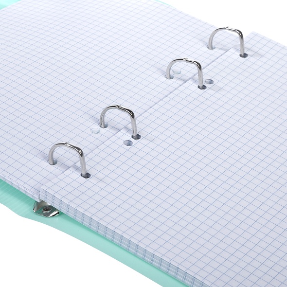 Тетрадь120л. А5 на кольцах Hatber VELVET Бирюза, пластиковая обложка на резинке