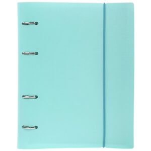 Тетрадь120л. А5 на кольцах Hatber VELVET Бирюза, пластиковая обложка на резинке