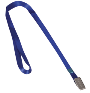 Шнурок для бэджей BRAUBERG 45см синий, металлический клип