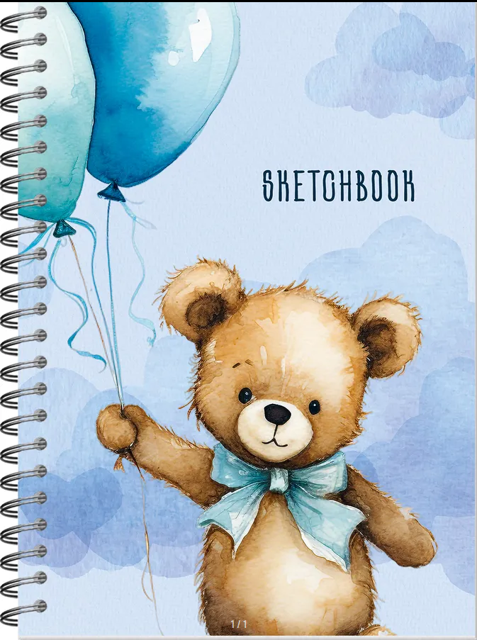 Скетчбук А5  60л Полином Мишка Тедди, 100г/м2