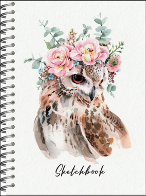Скетчбук А5  60л Полином Совушка 100г/м2, на гребне