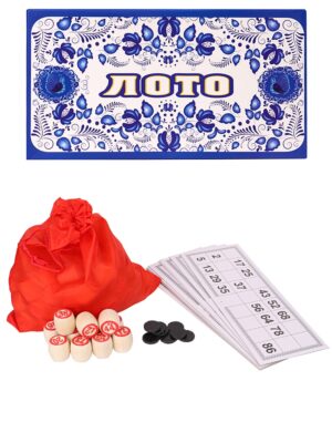 Игра настольная Русское лото Гжель, с бочонками