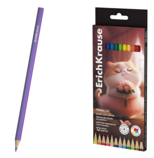 Карандаши цветные Erich Krause Prima Cat 12цв. пластиковые