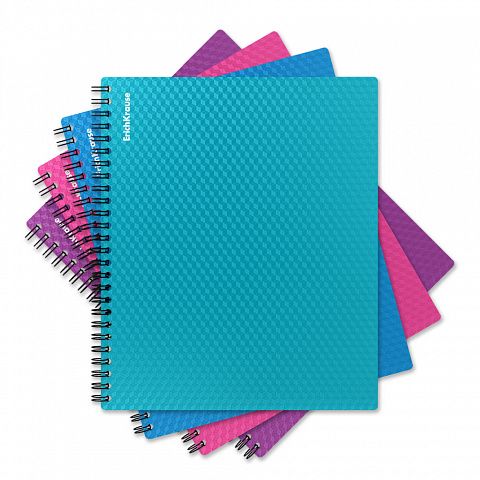 Тетрадь 80л. А4 клетка Erich Krause Сияние, пластиковая обл., на спирали