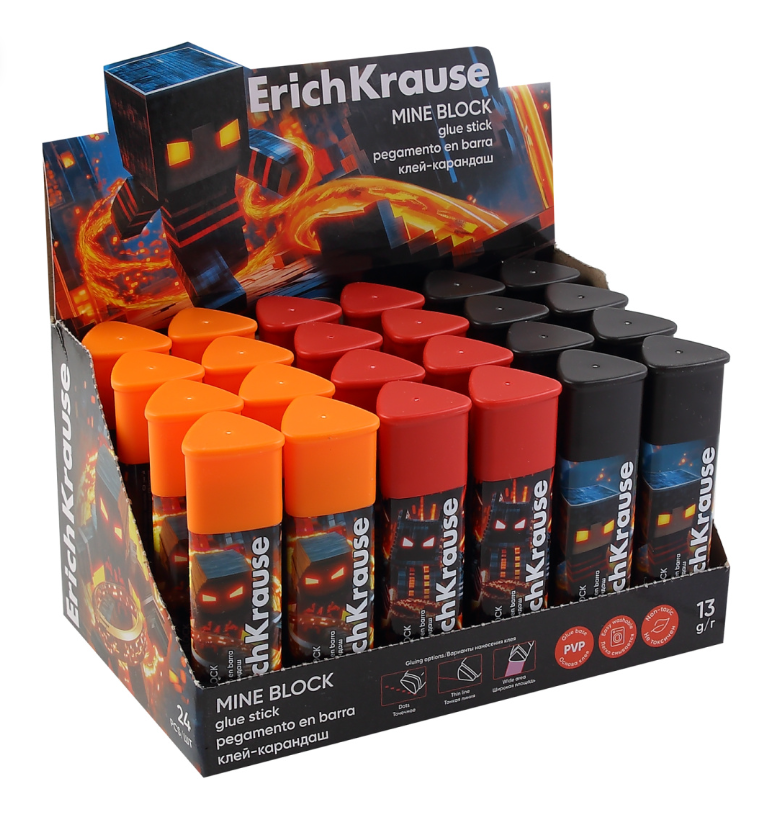 Клей - карандаш Erich Krause Prism Mine Block 13г