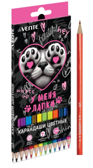 Карандаши цветные deVENTE У меня лапки 12 цв.