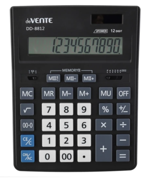 Калькулятор настольный deVENTE DD-8812 155х205мм 12-разряд. черный