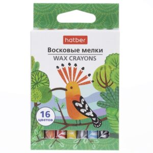 Мелки восковые Hatber Колора Какаду 16цв. круглый корпус
