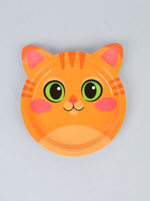 Тарелка бумажная Котик, с объёмными ушками (6шт), 18см