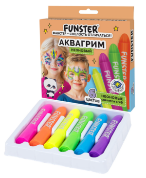 Аквагрим для лица и тела FUNSTER НЕОН 6 цветов
