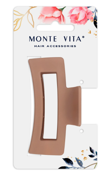 Краб для волос MONTE VITA 8,5 см коричневый