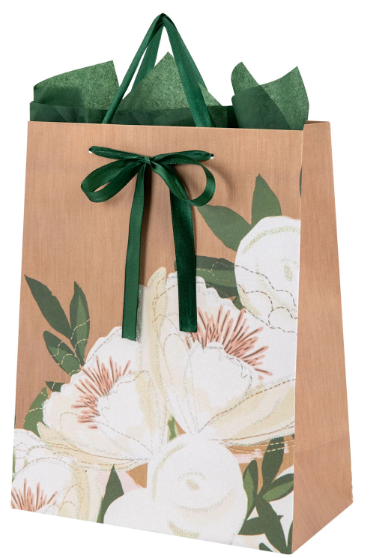 Пакет подарочный бумажный 26х32см ЗОЛОТАЯ СКАЗКА Flower Kraft, с тишью