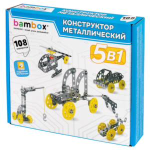Конструктор металлический BAMBOX Техника 5 в 1, 108 элементов