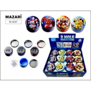 Точилка для карандашей Mazari Роботы, металлическая 2 отв. с контейнером