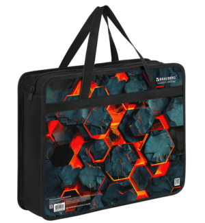 Папка с ручками BRAUBERG А4 Lava blocks, 8см