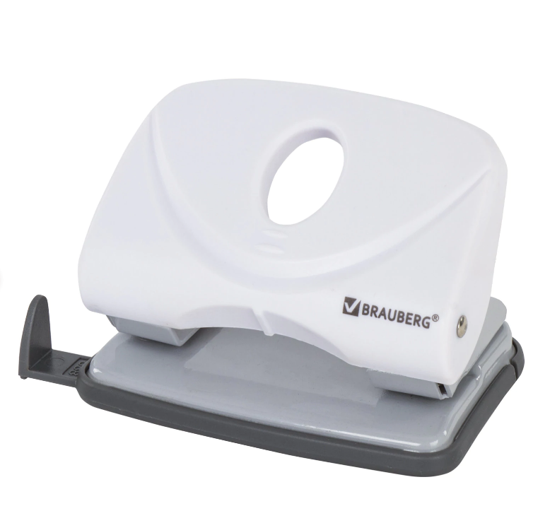 Дырокол BRAUBERG Original, до 20 листов белый