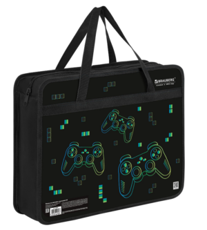 Папка с ручками BRAUBERG А4 Pixel gamepad, 8см