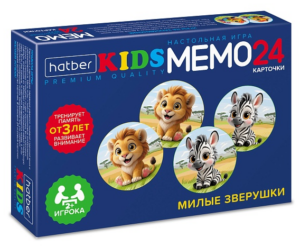 Игра настольная МЕМО 24 карточки Милые зверушки