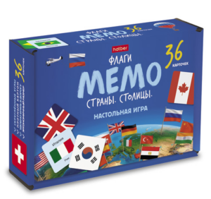 Игра настольная МЕМО 36 карточек Флаги. Страны. Столицы