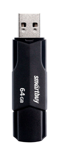 Флеш-диск 64 GB SMARTBUY Clue USB 2.0, черный