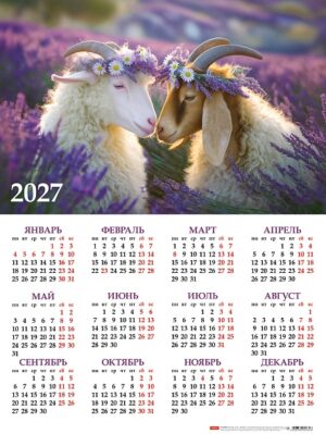 Календарь листовой А2 Hatber 2027г Знак Года2