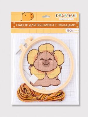 Набор для вышивки с пяльцами Draw Me! Капицветик, 15 см