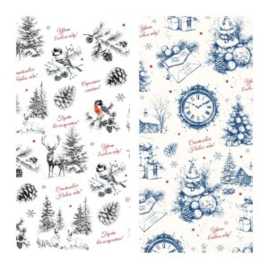 Бумага подарочная 100х70см MESHU Christmas Eve, ассорти 2 дизайна