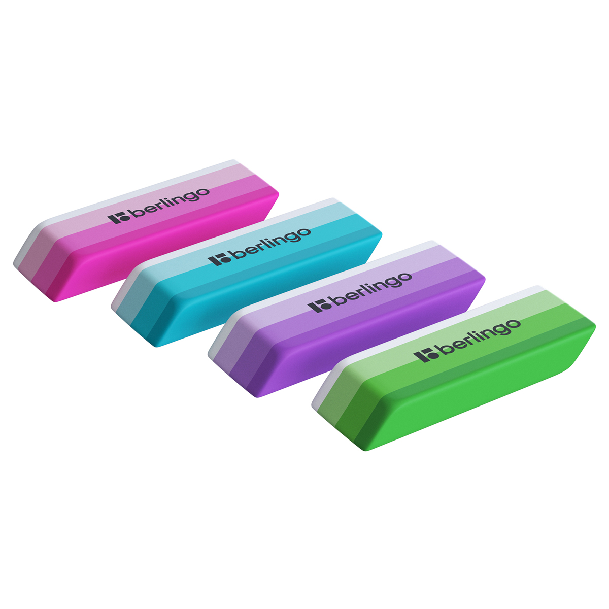 Ластик Berlingo Stripes цвета ассорти